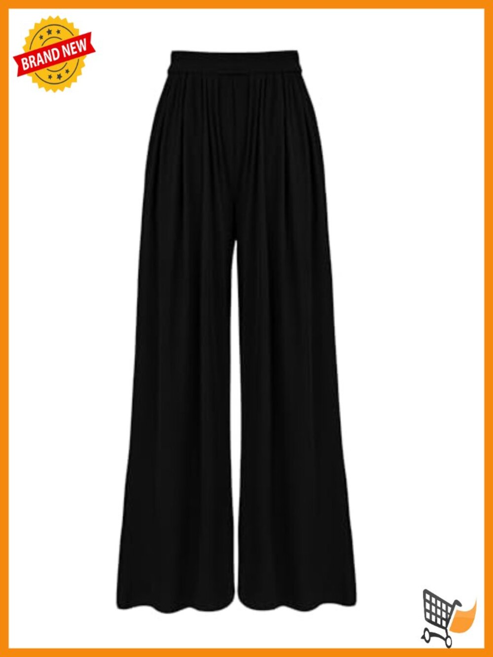 High Waist Wide Leg Palazzo Pants with Pockets Ribbed Knit